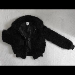 Princess Polly Black Fuzzy Jacket